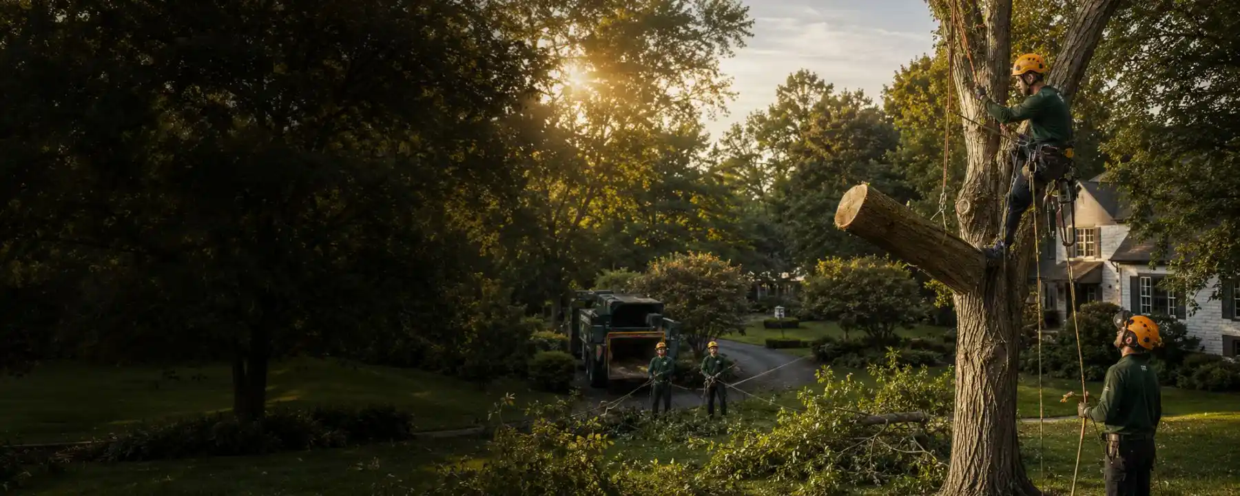 Tree care work near a Buffalo-area home