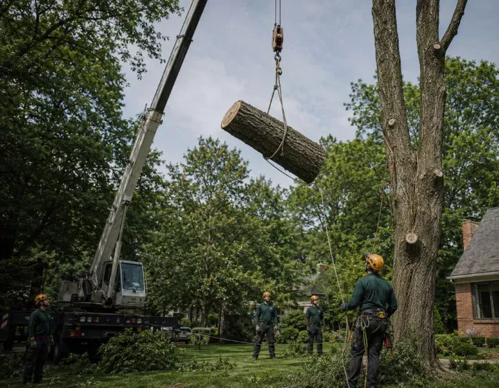 Crane-Assisted Tree Removal